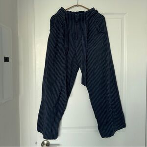 Uniqlo women Navy Striped Dress Pants